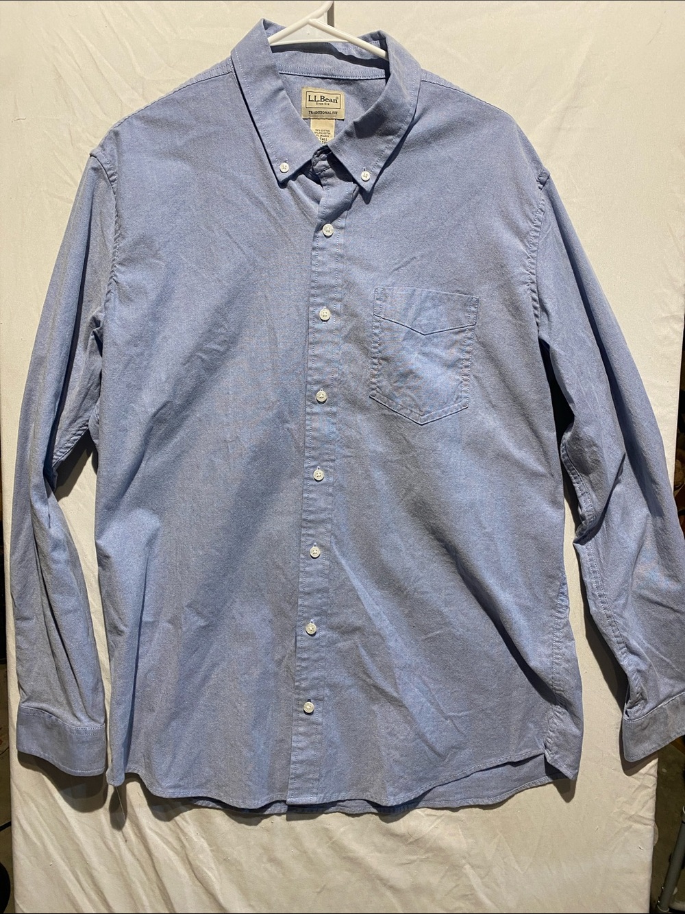 L.L. Bean Men’s Light Blue Button-Down Oxford Shirt